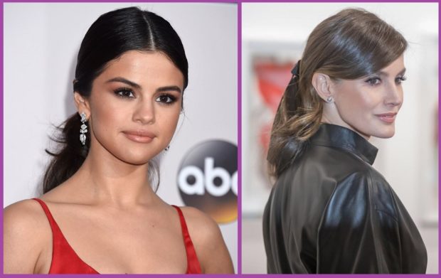 La queue de cheval basse fait ressortir la beauté de la reine Letizia ou de Selena Gomez - Coiffures pour cheveux bruns